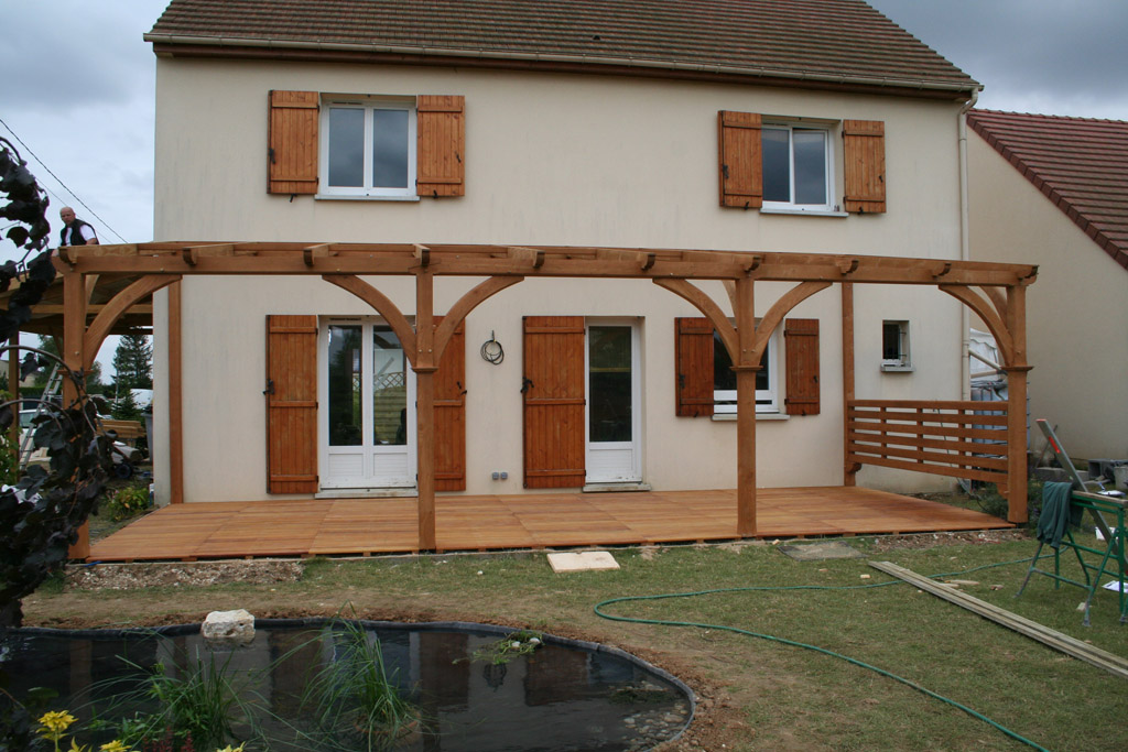 Pergola triple avec pente finition D&CO