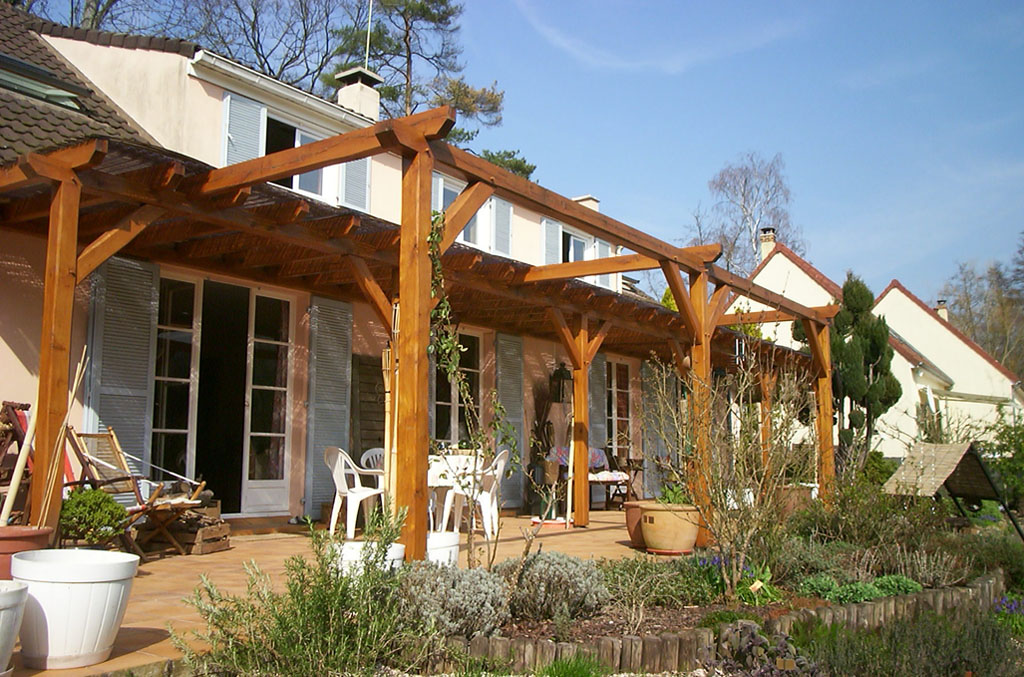 Pergola sur pergola sur-mesure en chêne