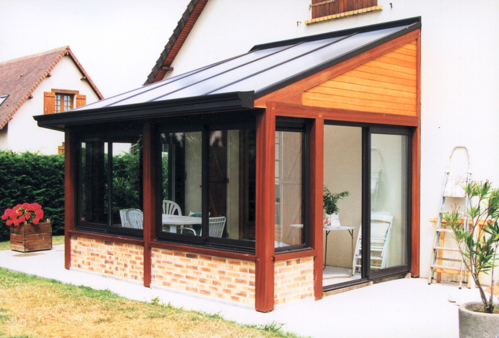 Veranda simple avec bardage pignon